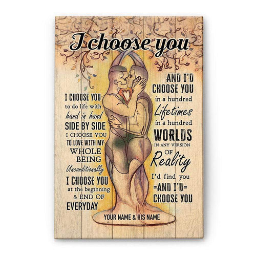 I choose you, LGBT + Custom + Canvas, Gift for Couple