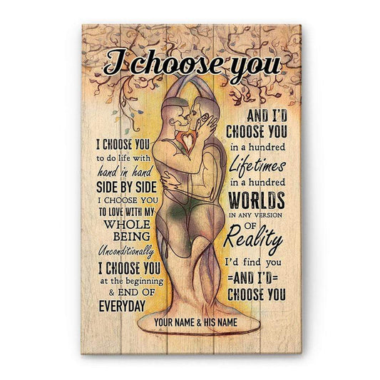 I choose you, LGBT + Custom + Canvas, Gift for Couple