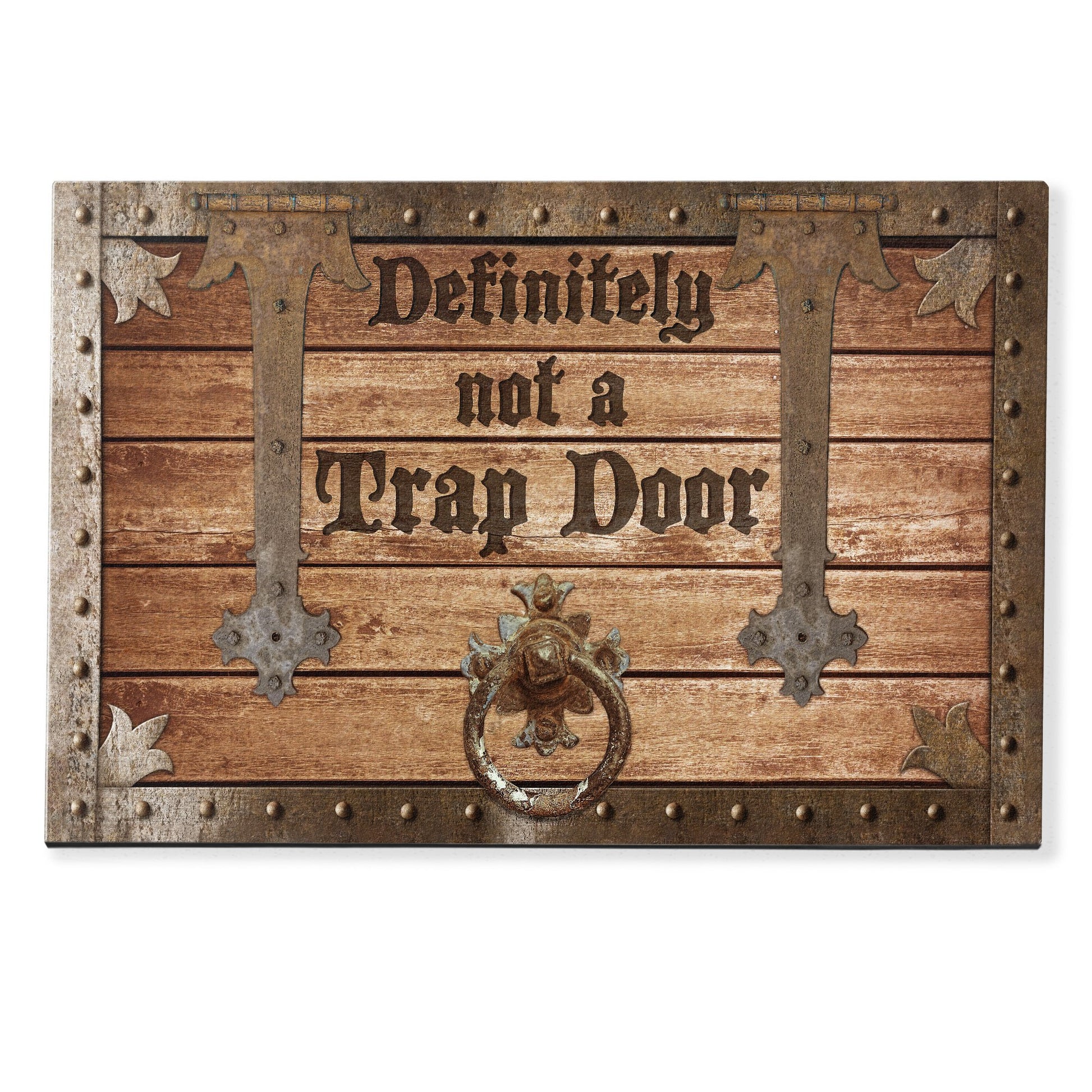 Definitely Not A Trap Door - Personalized Doormat - Gift For Game Lovers