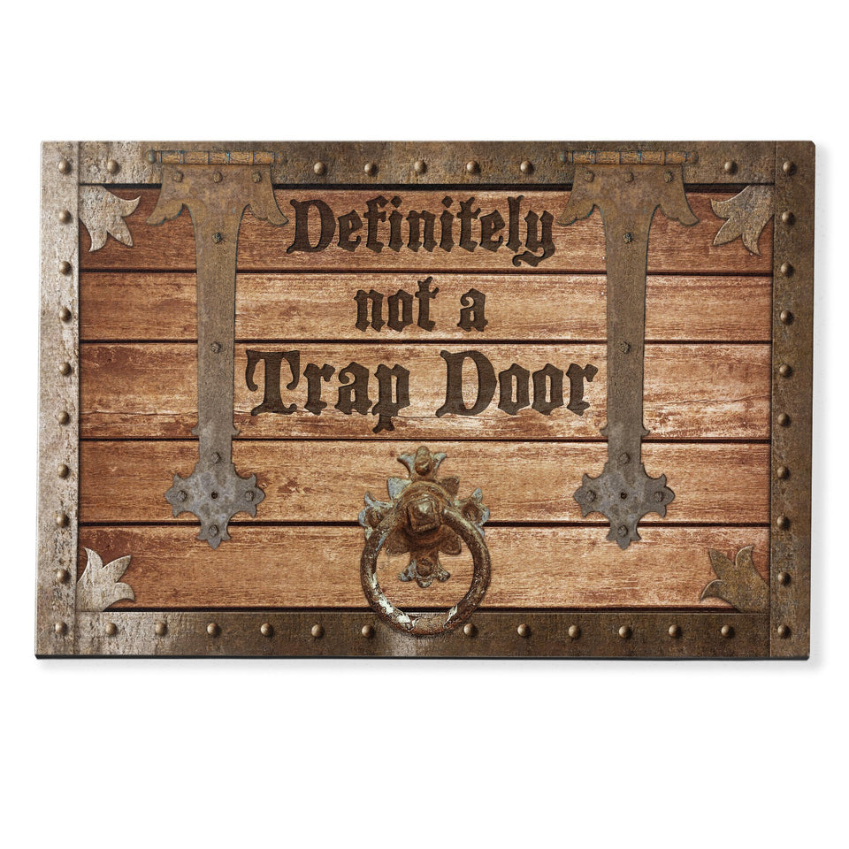 Definitely Not A Trap Door - Personalized Doormat - Gift For Game Lovers