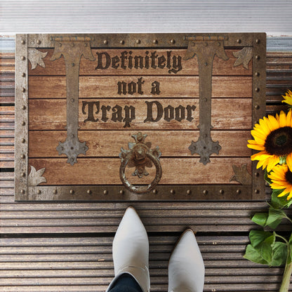 Definitely Not A Trap Door - Personalized Doormat - Gift For Game Lovers