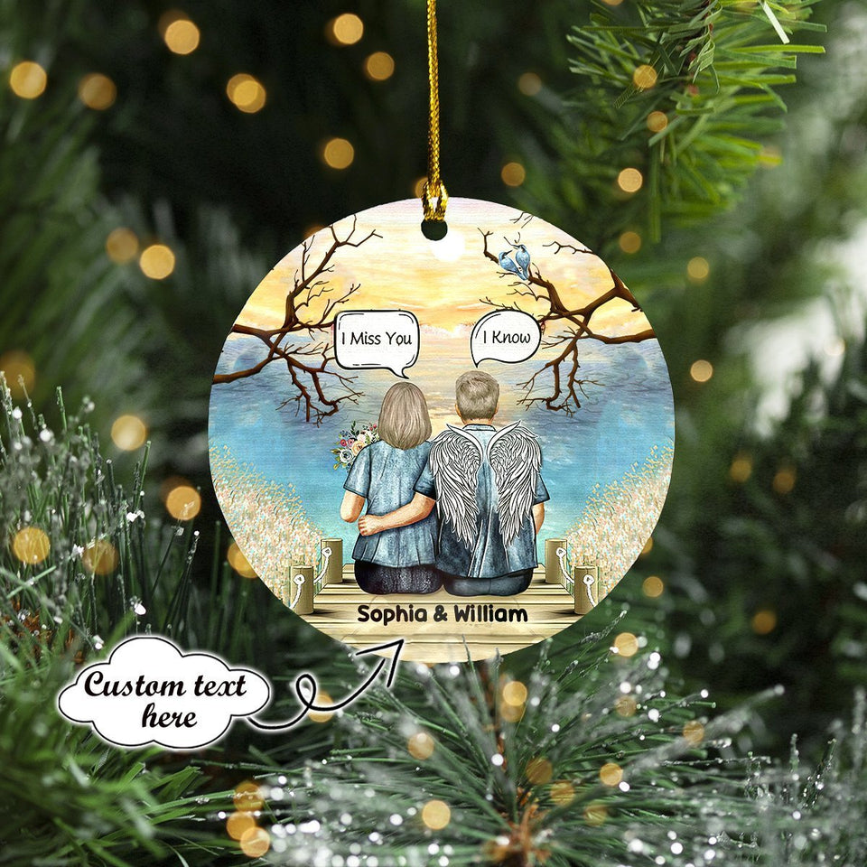 Custom Name I Miss You Christmas Memorial Ornament