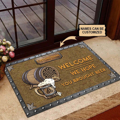 Viking We Hope You Brought Beer Custom - Doormat - OwlsMatrix