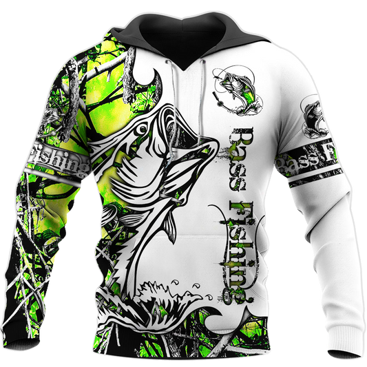Fishing Gifts Green Bass Fishing Sport US Unisex Size Hoodie