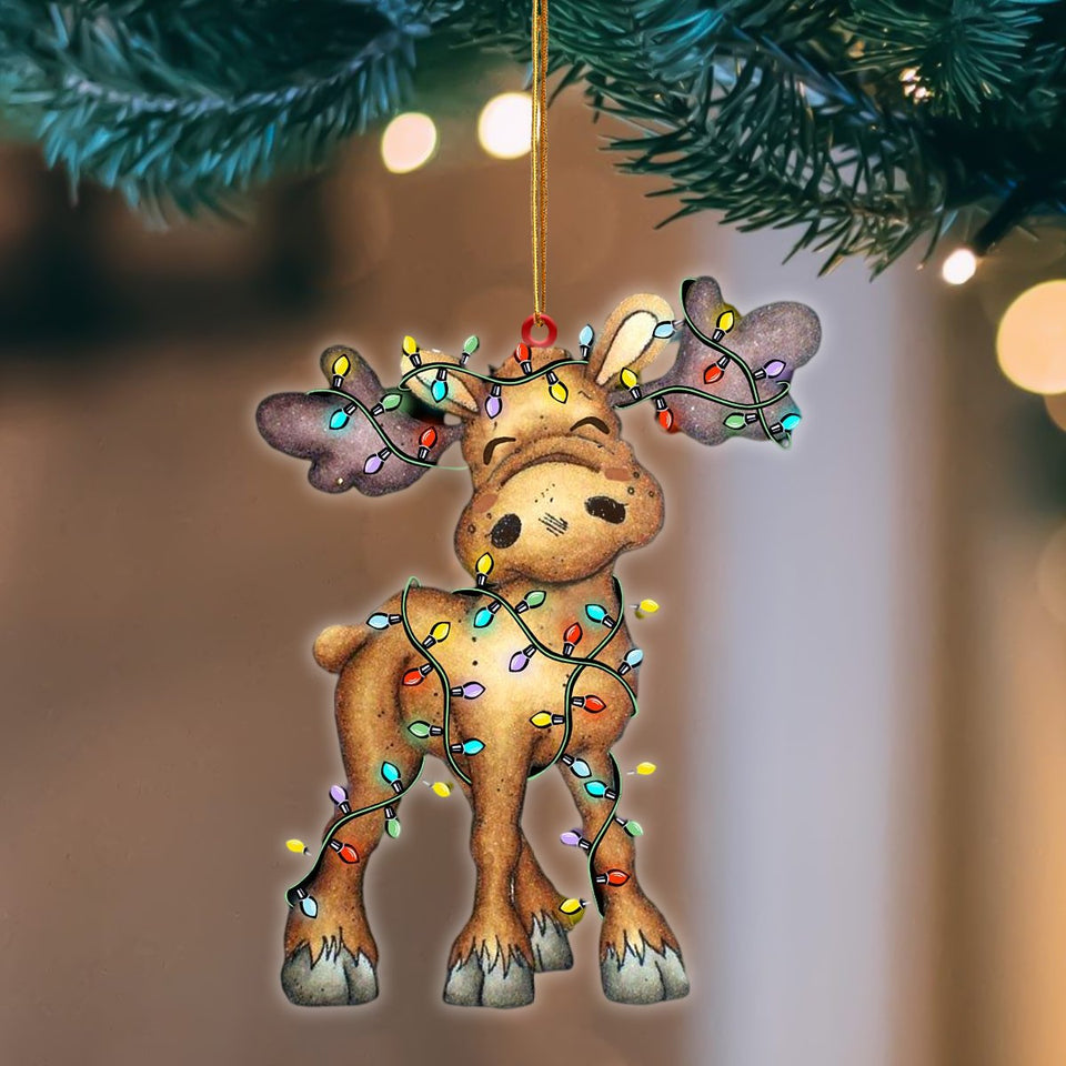 Godmerch- Ornament- Moose Christmas Light Hanging Ornament Dog Ornament, Car Ornament, Christmas Ornament