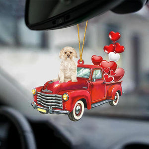 Morkie-Red Sports Car-Two Sided Ornament