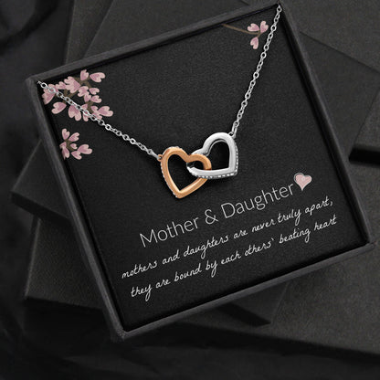 Mother and Daughter Necklace - Mother and Daughter Are Never Truly Apart, Gift for Mother and Daughter Interlocking Hearts Necklace - XL051Y - TGV
