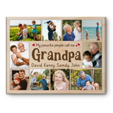 Grandpa Photo Collage Canvas Print, Presents For Grandpa, My Favorite People Call Me Grandpa