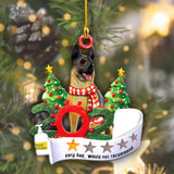 Godmerch- Ornament- German Shepherd Christmas Shape Ornament, Happy Christmas Ornament, Car Ornament