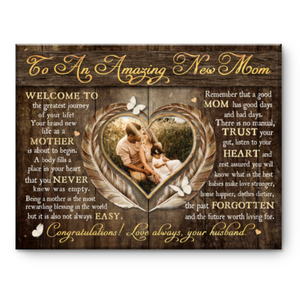 Mother’s Day Congratulation Gift For New Mom, To An Amazing Mom Canvas For Wife, First Time Mom Gift For Mother’s Day