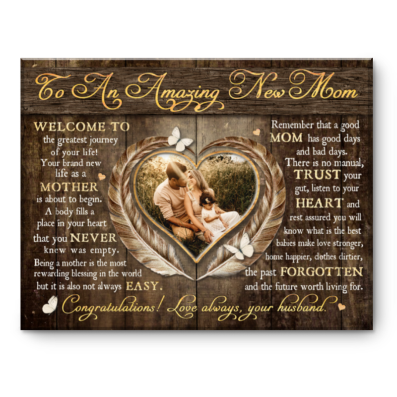 Mother’s Day Congratulation Gift For New Mom, To An Amazing Mom Canvas For Wife, First Time Mom Gift For Mother’s Day