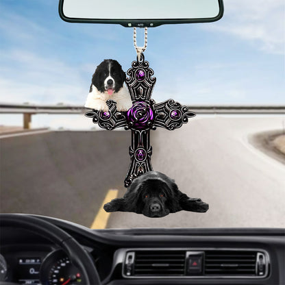 Newfoundland Pray For God Car Hanging Ornament Dog Pray For God Ornament Godmerch