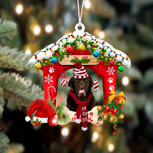 Godmerch- Ornament- Newfoundland-Christmas House Two Sided Ornament, Happy Christmas Ornament, Car Ornament