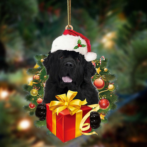 Newfoundland-Dogs Give Gifts Hanging Ornament