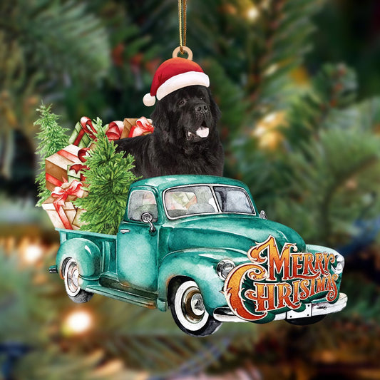 Newfoundland-Green Truck Hanging Ornament
