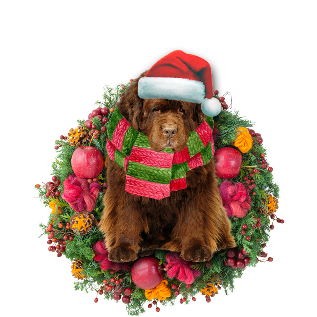 Godmerch- Ornament- Newfoundland Christmas Ornament, Happy Christmas Ornament, Car Ornament