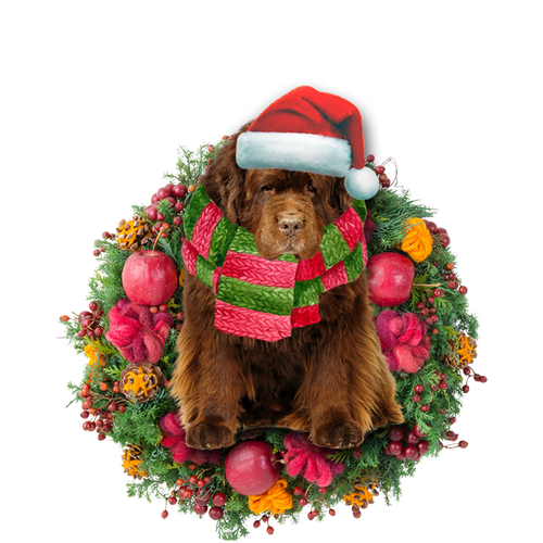 Godmerch- Ornament- Newfoundland Christmas Ornament, Happy Christmas Ornament, Car Ornament