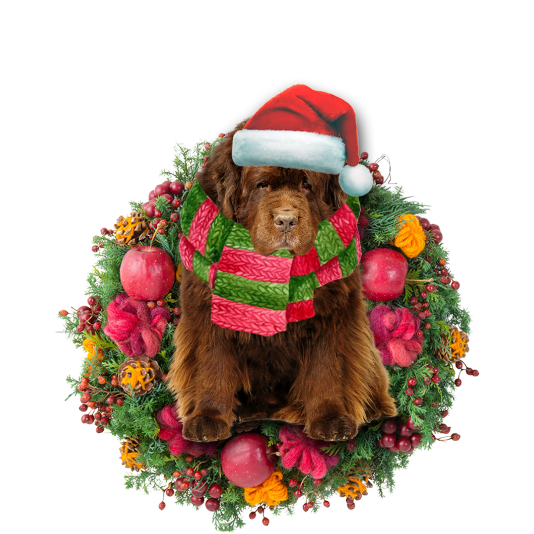 Godmerch- Ornament- Newfoundland Christmas Ornament, Happy Christmas Ornament, Car Ornament