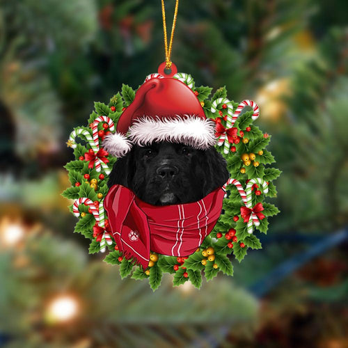 Godmerch- Ornament- Newfoundland 1-Xmas Bandana Hanging Ornament, Happy Christmas Ornament, Car Ornament