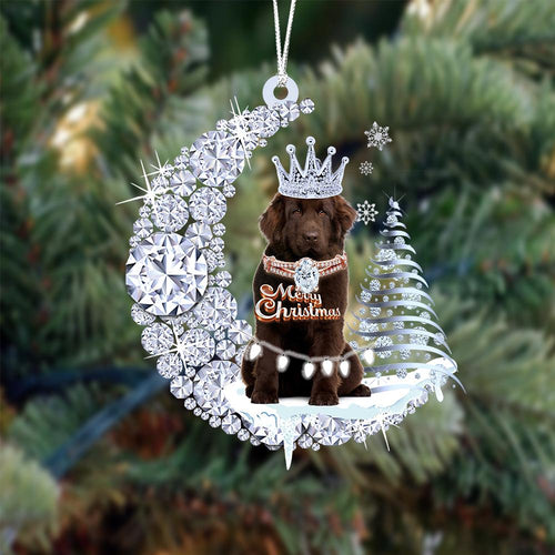 Newfoundland Diamond Moon Merry Christmas Ornament Christmas Gift For Dog Lover