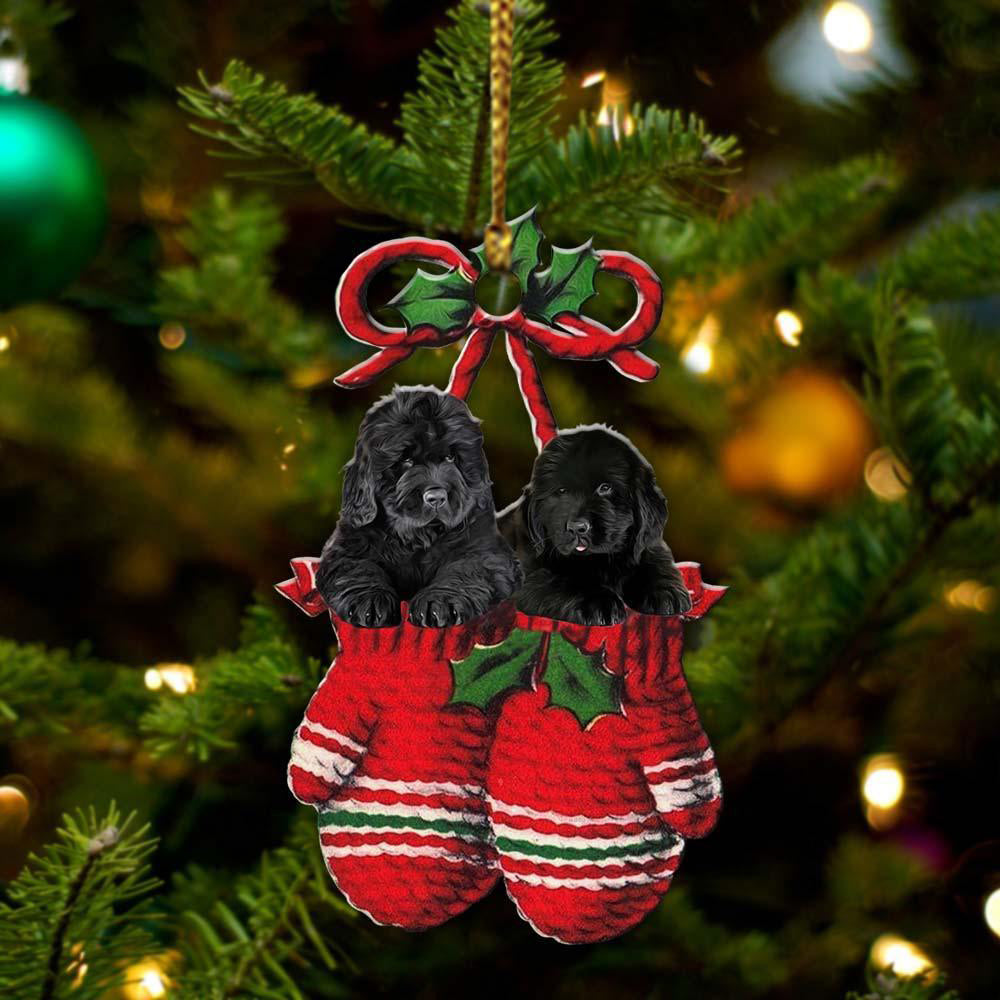 Newfoundland Inside Your Gloves Christmas Holiday-Two Sided Ornament, Christmas Ornament, Car Ornament