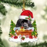 Newfoundland In The Chimney Hanging Ornament Dog Christmas Ornament