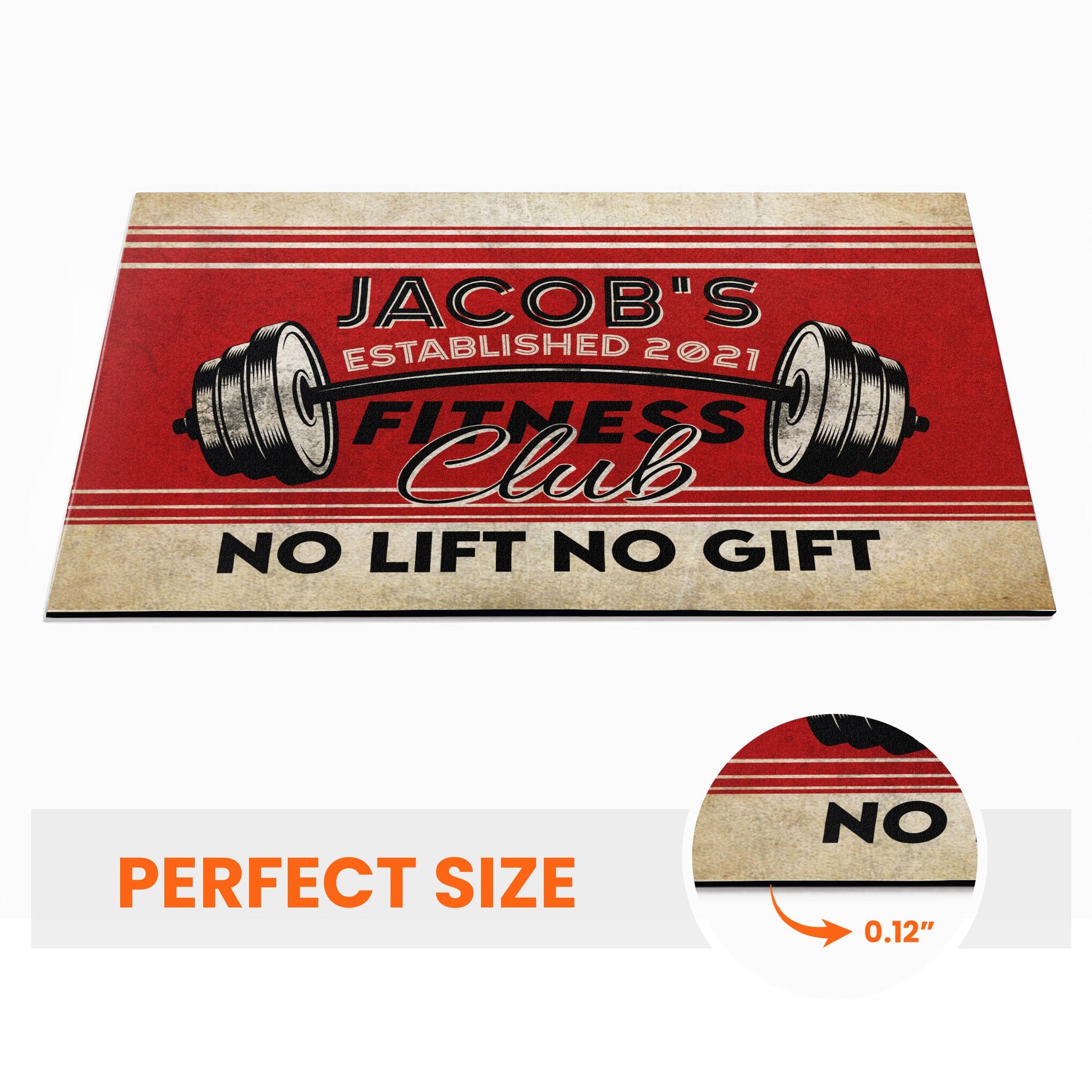 No Pain No Gain - Personalized Doormat - Christmas Gift For Fitness Club, Fitness Lovers