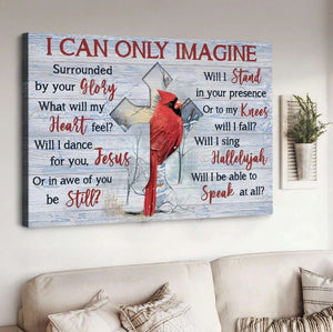 Cardinal, Cross symbol, Winter forest, I can only imagine - Matte Canvas