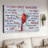 Cardinal, Cross symbol, Winter forest, I can only imagine - Matte Canvas
