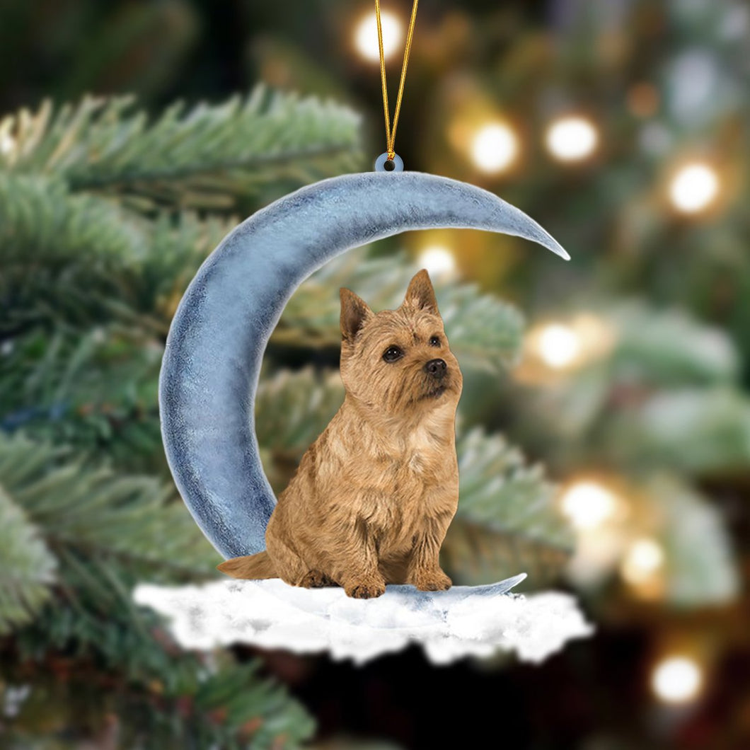 Godmerch- Ornament- Norwich Terrier Sits On The Moon Hanging Ornament Dog Ornament, Car Ornament, Christmas Ornament