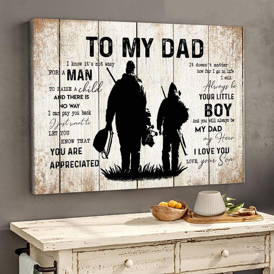 Hunting Gift For Dad From Son Dad Hunting Lover Canvas Wall Art Gift For Dad