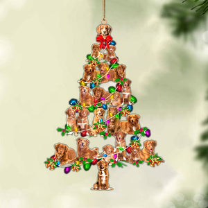 Nova Scotia Duck Tolling Retriever-Christmas Tree Lights-Two Sided Ornament, Christmas Ornament, Car Ornament