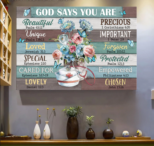 Nurse's cap God says you are - Matte Canvas