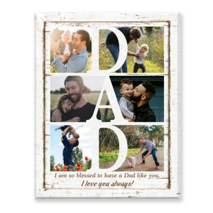 Personalized Dad Photo Collage Canvas, Father’s Day Gift, Dad Gift