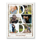 Personalized Dad Photo Collage Canvas, Father’s Day Gift, Dad Gift