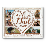 Best Dad Ever Personalized Photo Collage Canvas, Daddy Gift, Father’s Day Present, Custom Gift For Dad