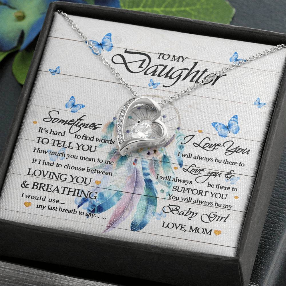 Gift For Daughter From Mom Baby Girl Forever Love Necklace With MC