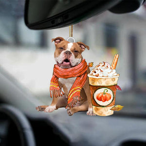 Old English Bulldog 4-Pumpkin Spice Kinda-Two Sided Ornament