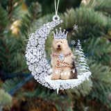 Old English Sheepdog Diamond Moon Merry Christmas Ornament Christmas Tree Hanging Ornament
