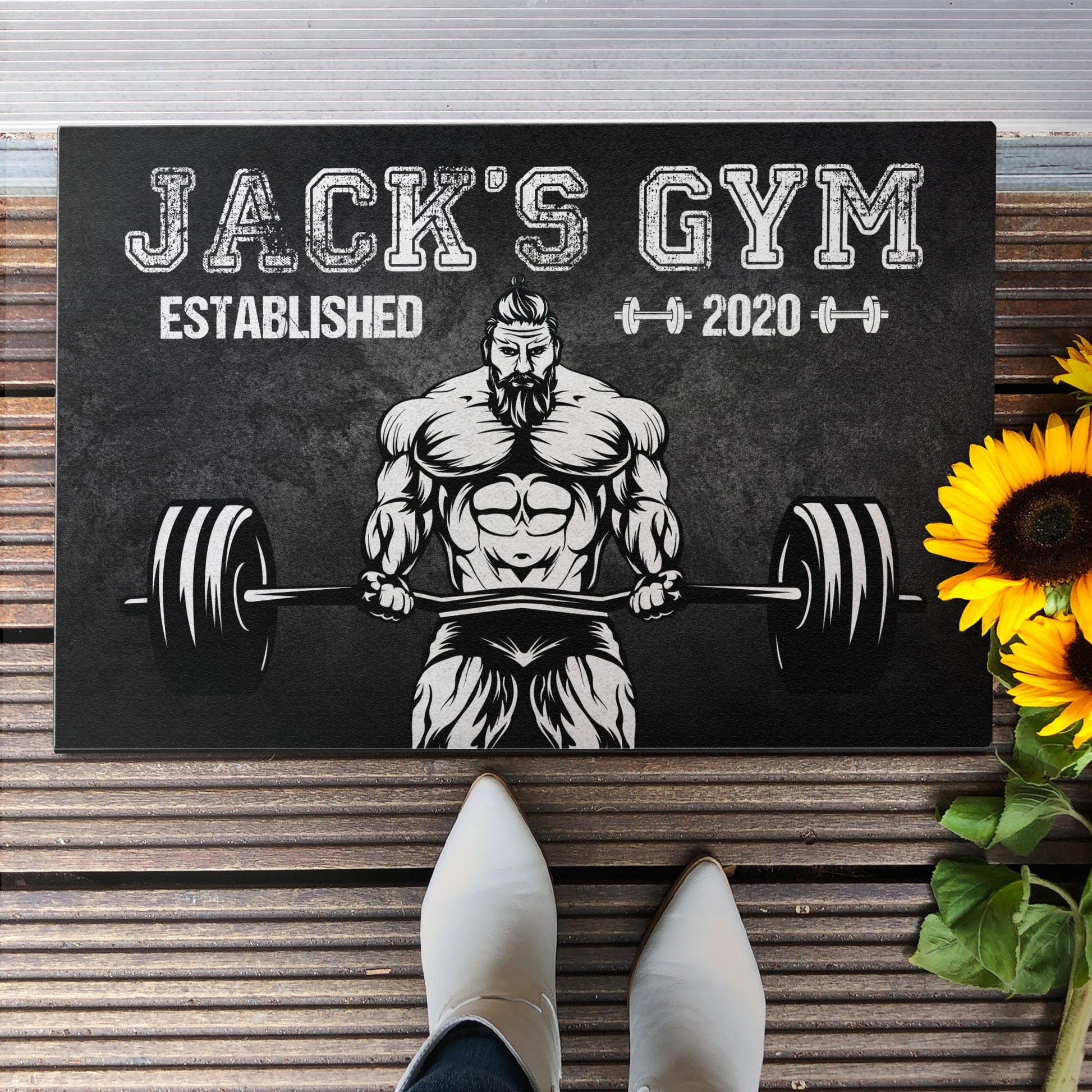 Old Man Gym Room - Personalized Doormat - Gift For Gymer - Old Man Lifting