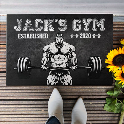 Old Man Gym Room - Personalized Doormat - Gift For Gymer - Old Man Lifting