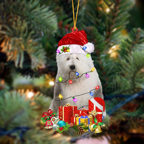Ornament- Old English Sheepdog-Dog Be Christmas Tree Hanging Ornament, Happy Christmas Ornament, Car Ornament