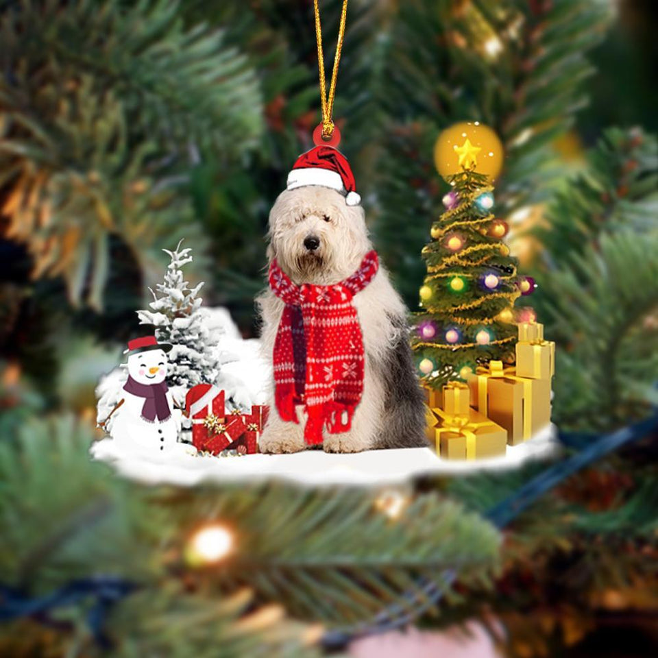Godmerch- Ornament- Old English Sheepdog Christmas Ornament Dog Ornament, Car Ornament, Christmas Ornament