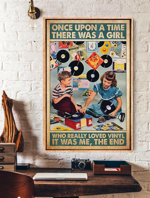 Once Upon A Time A Girl Who Loved Vinyl Canvas And Poster, Wall Decor Visual Art