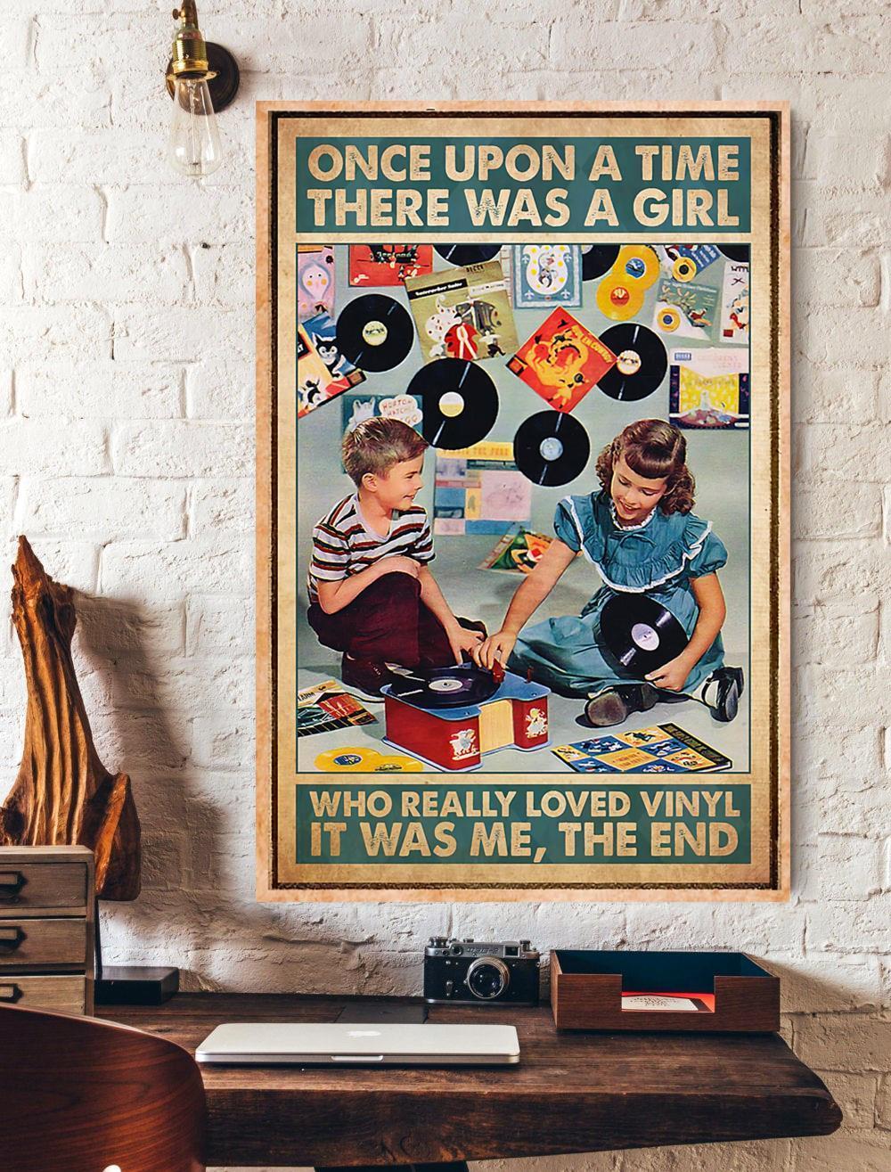 Once Upon A Time A Girl Who Loved Vinyl Canvas And Poster, Wall Decor Visual Art