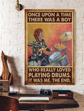 Once Upon A Time There Was A Boy Who Really Loved Playing Drums Canvas And Poster, Wall Decor Visual Art
