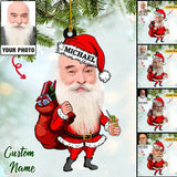 Custom Photo PAPA Claus Christmas With Name Ornament CTH01