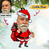 Custom Photo PAPA Claus Christmas With Name Ornament CTH01