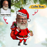 Custom Photo PAPA Claus Christmas With Name Ornament CTH01