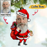 Custom Photo PAPA Claus Christmas With Name Ornament CTH01